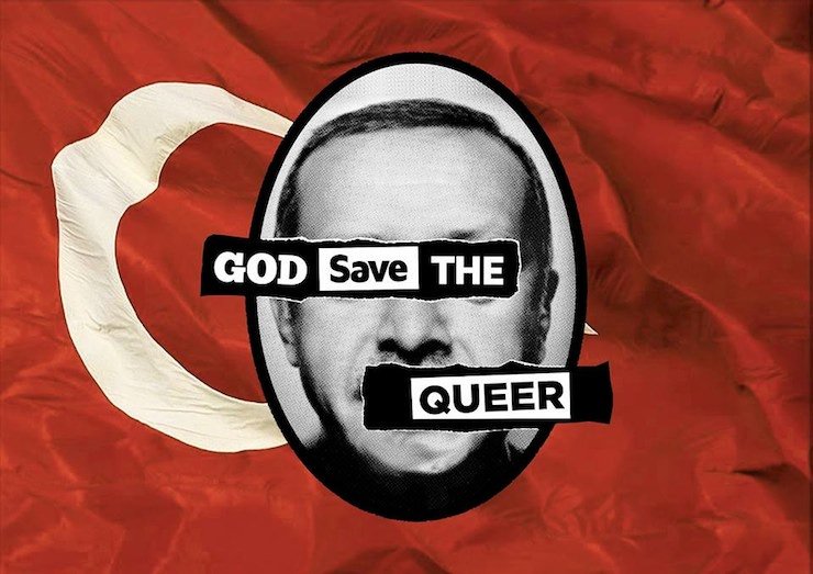 Por este cartel tres compañeros anarquistas fuero acusados de ser miembros de un grupo armado terrorista con los cargos de insultos y amenazas contra el presidente Erdogan el pasado 20 de octubre del 2015.